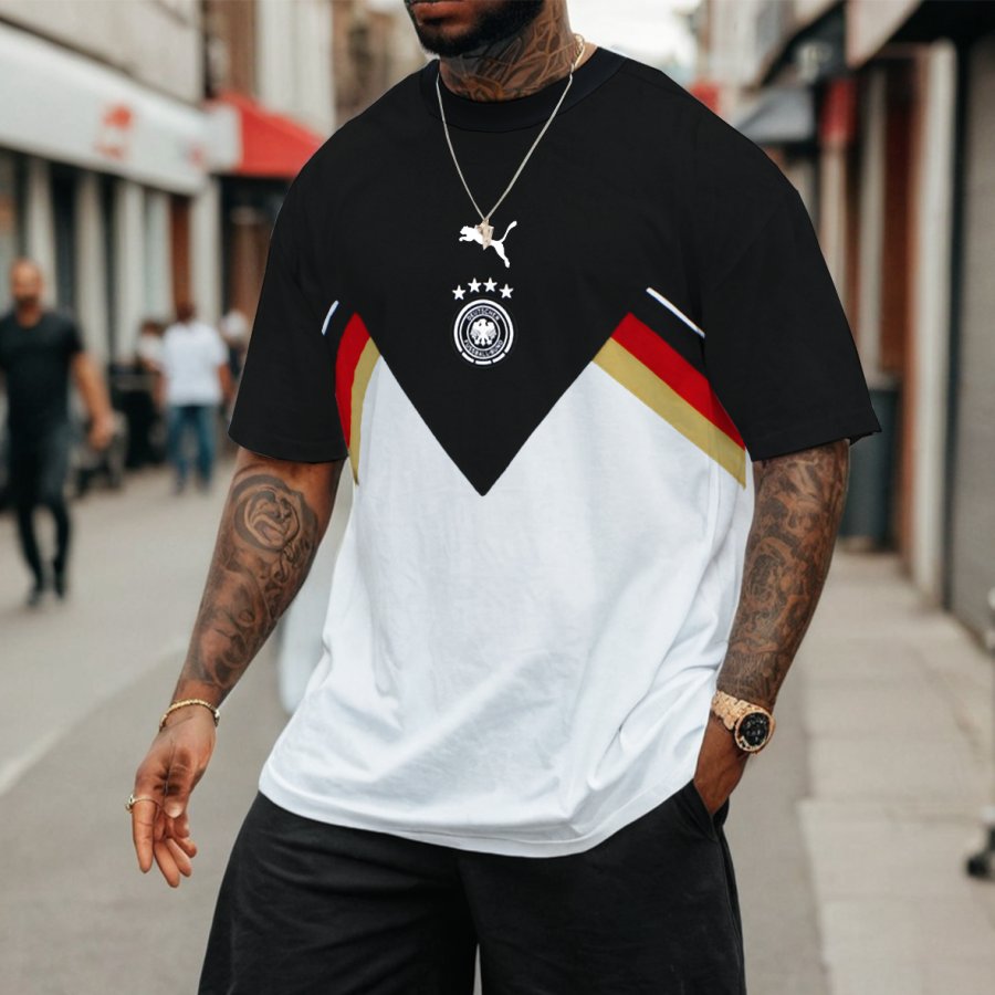 

Men's Football Race 2024 Germany Loose Short Sleeve Oversized T-Shirt