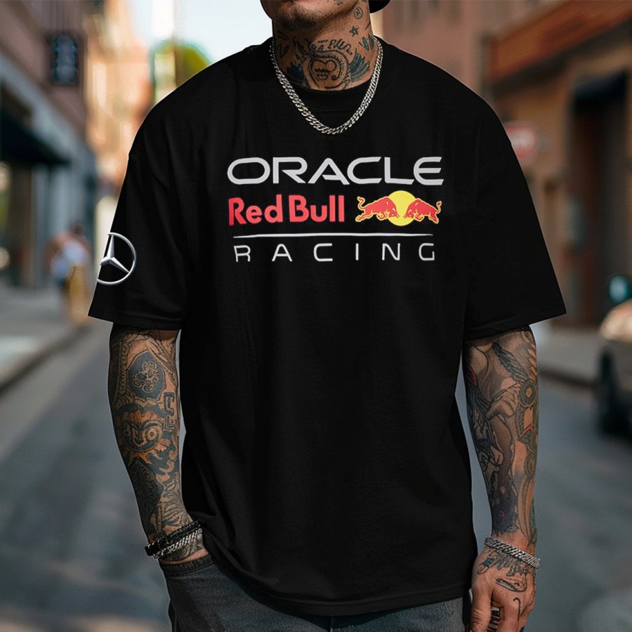 

Men's Benz Red Bull Loose Short Sleeve Oversized T-Shirt