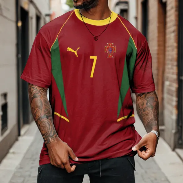 Vintage Oversize Portugal Football T-shirt - Wayrates.com 