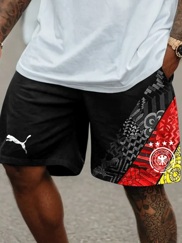 Men's Football Race DFB 2024 Germany Loose Casual Shorts - Menwyx.com 