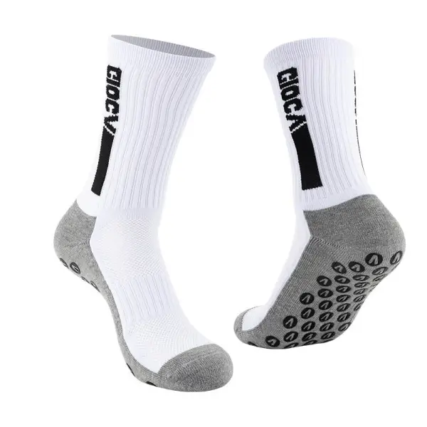 Men's Football Glue-on Anti-Slip Sports Thickened Towel Bottom Stockings Training Floor Socks - Wayrates.com 