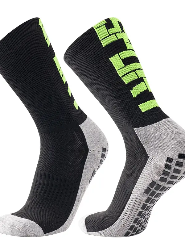 Men's Football Glue-on Anti-Slip Sports Thickened Towel Bottom Stockings Training Floor Socks - Pragmaace.com 