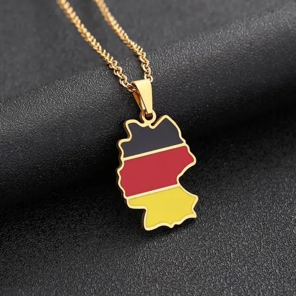 Unisex Stainless Steel Germany Map Necklace - Wayrates.com 