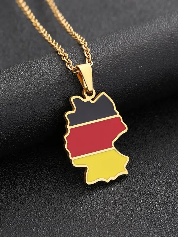 Unisex Stainless Steel Germany Map Necklace - Menwyx.com 