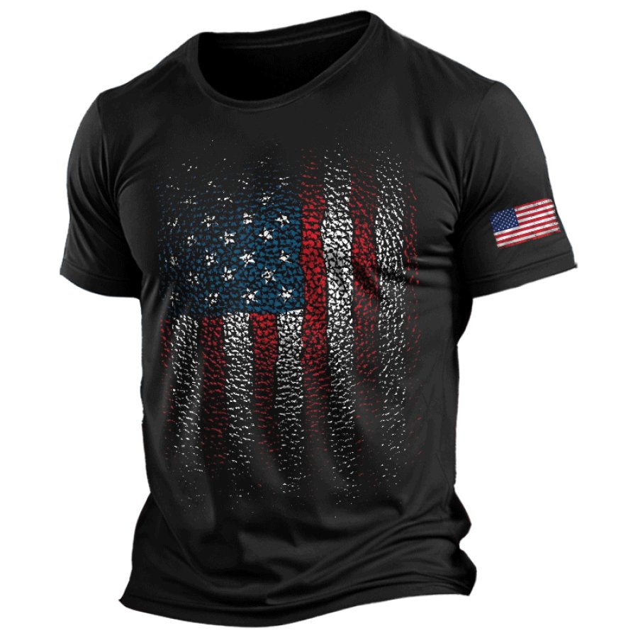 

Men's Vintage American Flag Patriot Printed T-shirt