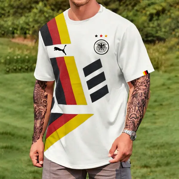 Men's Football Race DFB 2024 Germany Loose Short Sleeve Oversized T-Shirt - Wayrates.com 