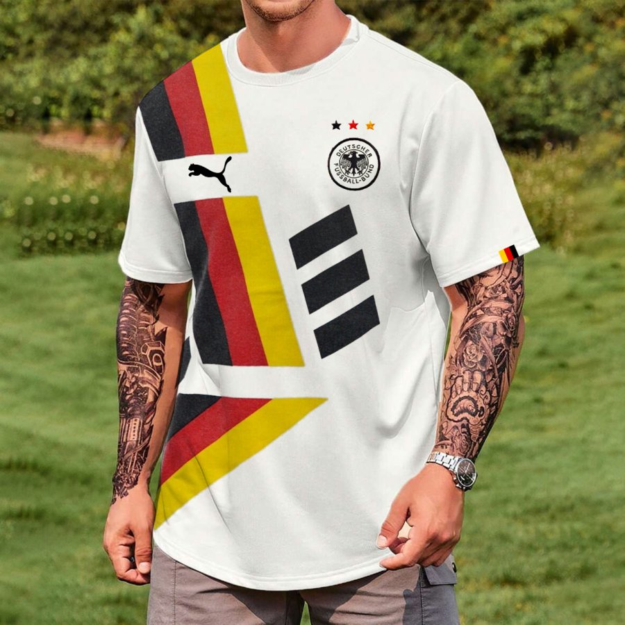 

Men's Football Race DFB 2024 Germany Loose Short Sleeve Oversized T-Shirt