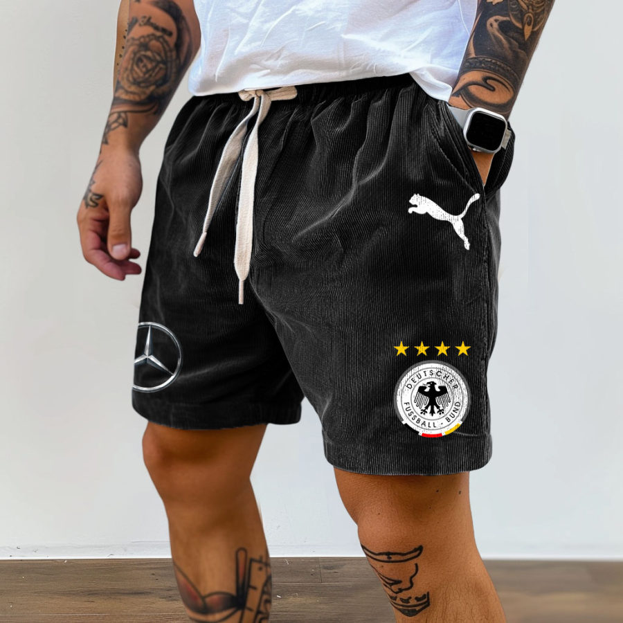 

Men's Germany Football DFB Corduroy Vintage 90s Shorts Casual Walkshort
