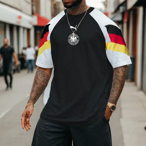 Men's Football Race DFB 2024 Germany Loose Short Sleeve Oversized T-Shirt - Cotosen.com