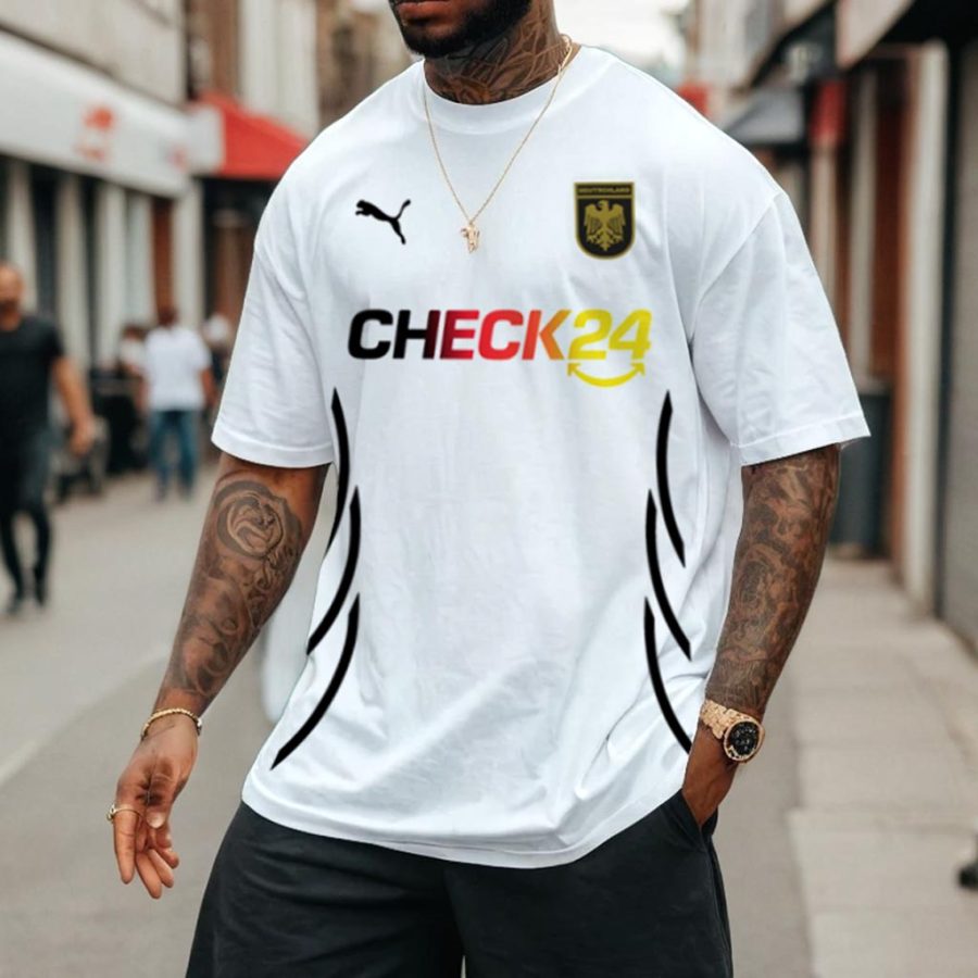 

Oversized Men's T-Shirt Vintage Football Short Sleeve Casual Tee