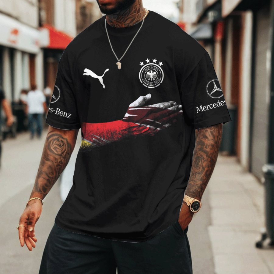 

Men's 2024 Football Oversize Loose Short Sleeve T-shirt