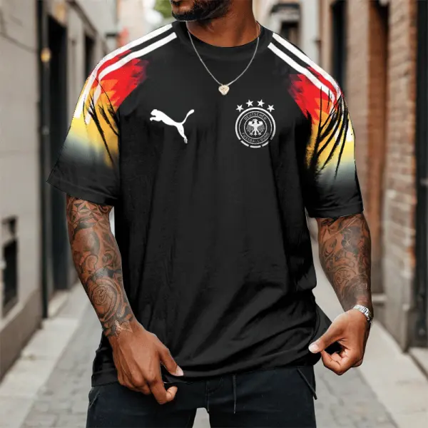 Men's 2024 Football Oversize Loose Short Sleeve T-shirt - Cotosen.com