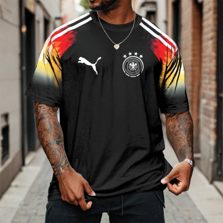 

Men's 2024 Football Oversize Loose Short Sleeve T-shirt