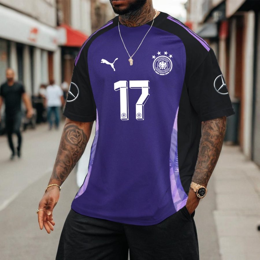 

Men's Football Germany Print Loose Short Sleeve Oversized T-Shirt