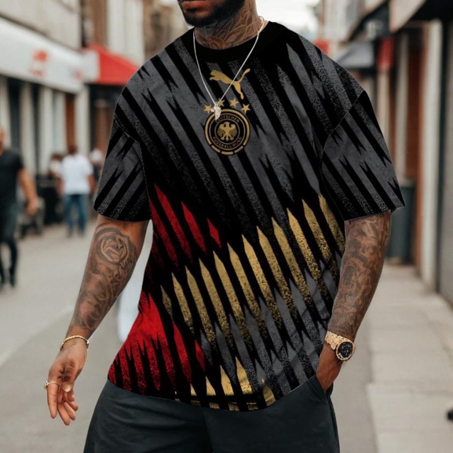 

Men's Football Germany Print Loose Short Sleeve Oversized T-Shirt