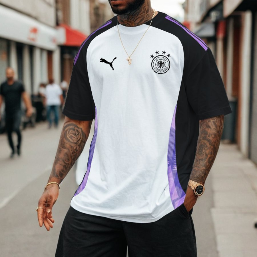 

Men's Football Race 2024 Germany Loose Short Sleeve Oversized T-Shirt
