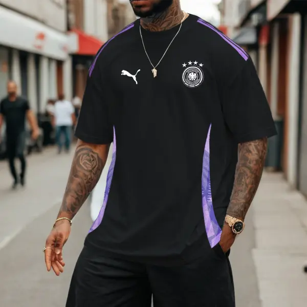 Men's Football Race 2024 Germany Loose Short Sleeve Oversized T-Shirt - Cotosen.com