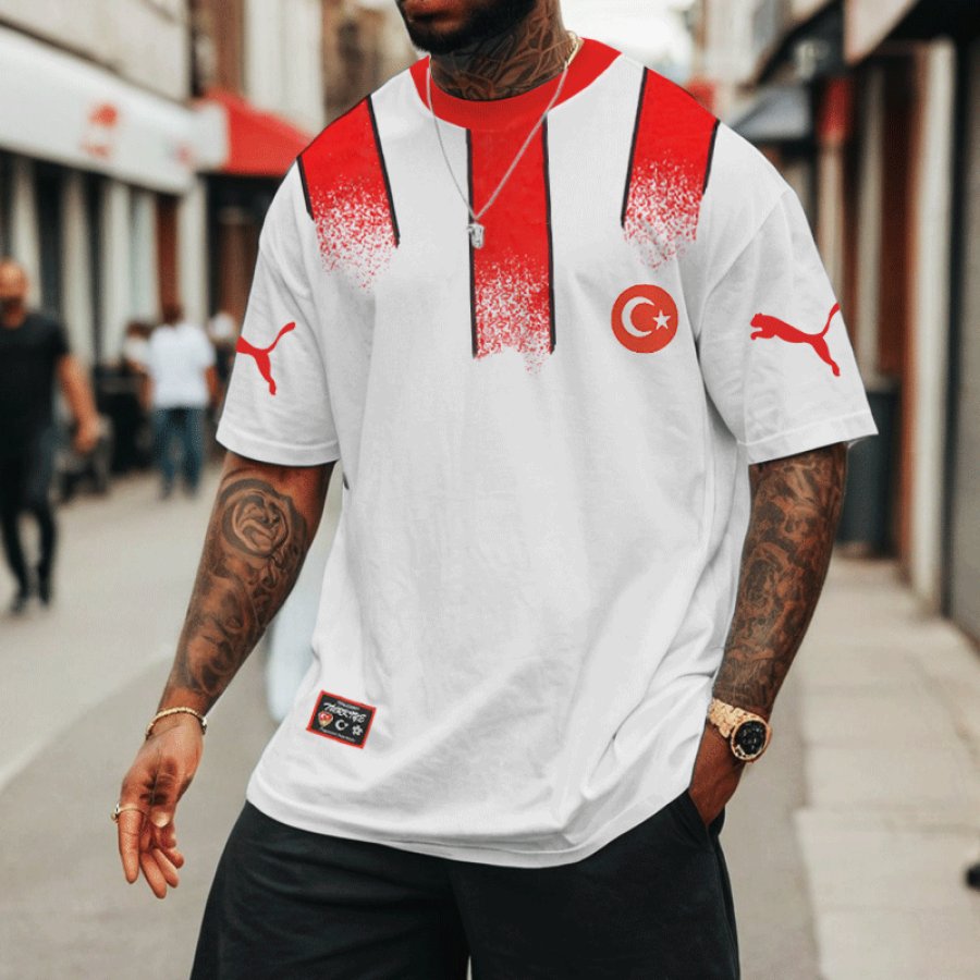 

Football Race 2024 Turkey Trikot Casual Oversize T-shirt