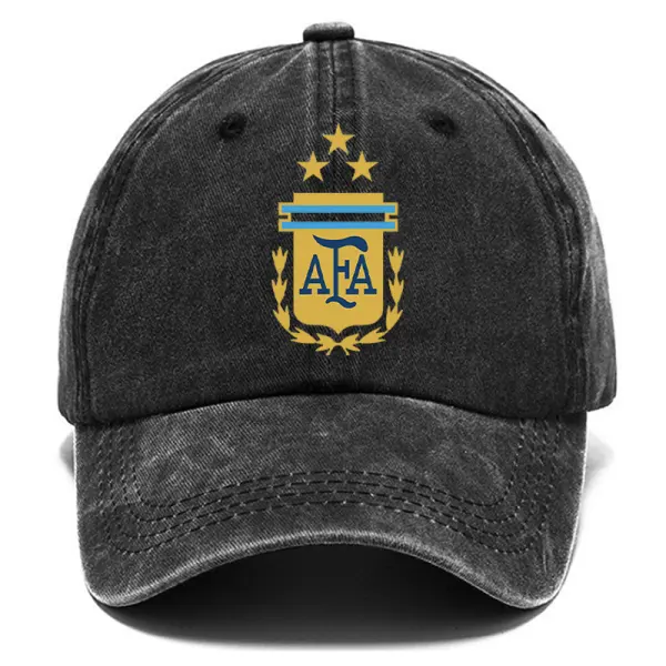 Men's Retro Washed Football Race Argentina Team Hat Baseball Cap - Elementnice.com 