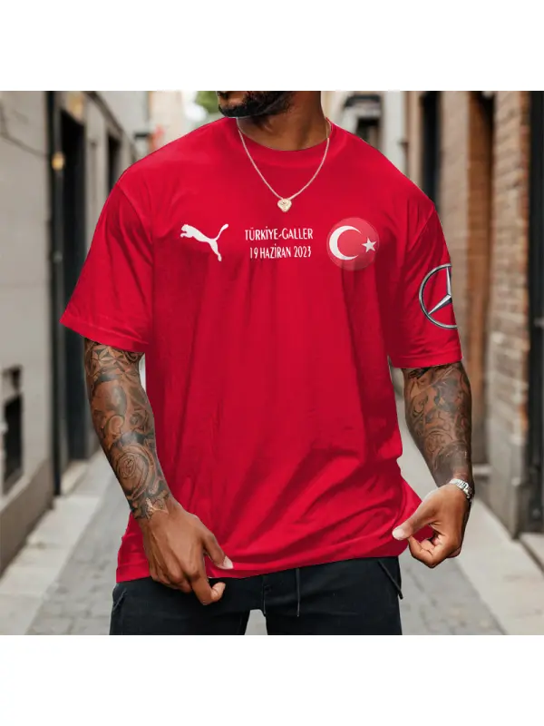 Men's Turkey Jersey Trikot Football Race 2024 Casual Oversized Short Sleeve T-shirt - Anrider.com 