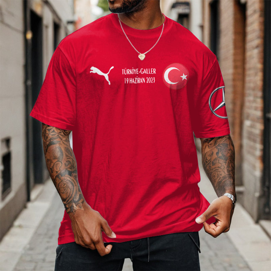 

Men's Turkey Jersey Trikot Football Race 2024 Casual Oversized Short Sleeve T-shirt