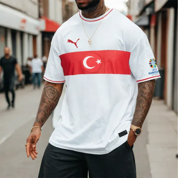 Men's Football Race 2024 Türkiye Loose Short Sleeve Oversized T-Shirt - Wayrates.com 