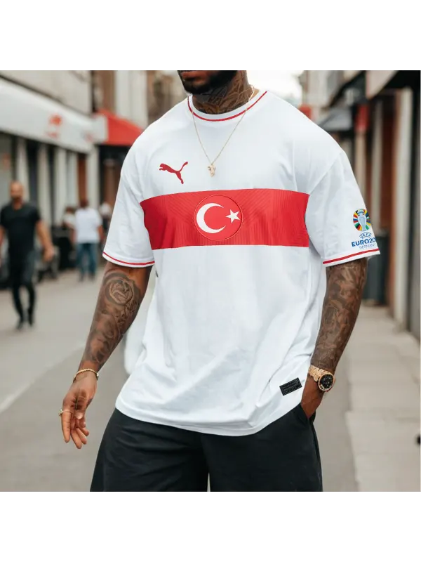 Men's Football Race 2024 Türkiye Loose Short Sleeve Oversized T-Shirt - Anrider.com 