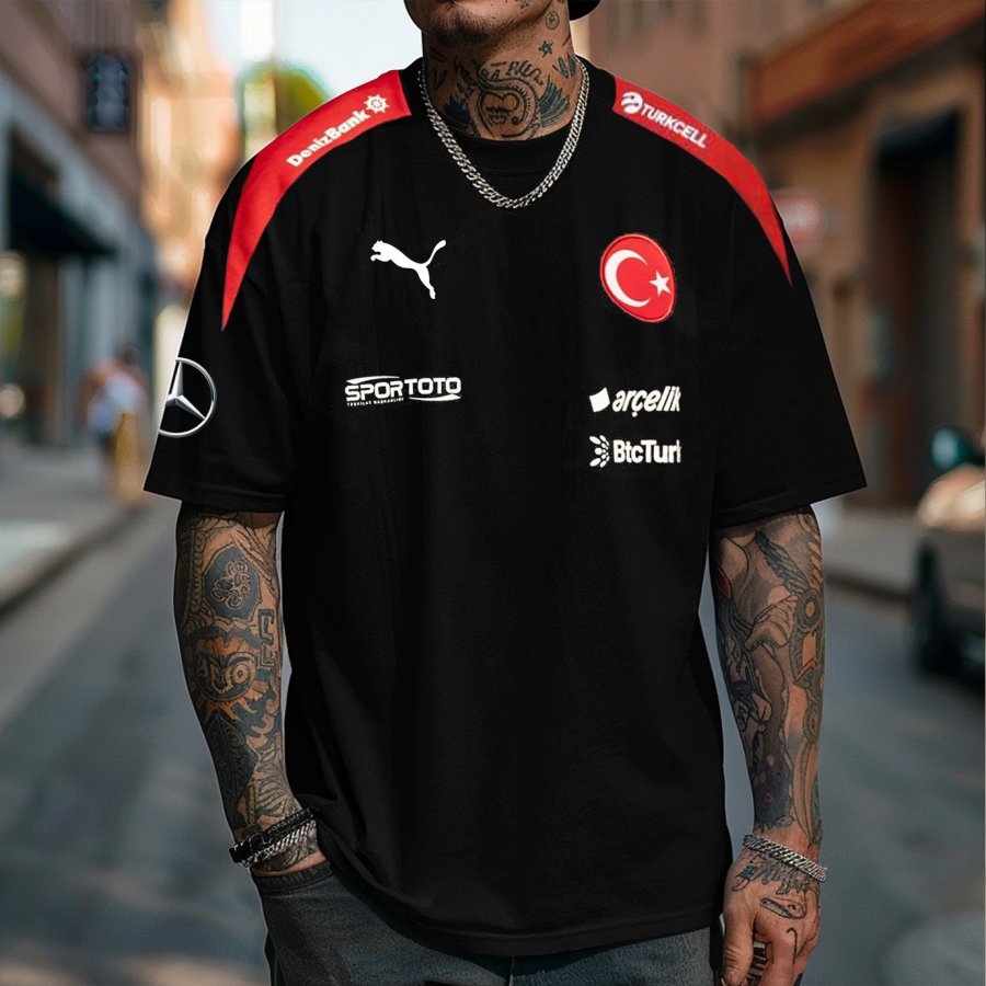 

Men's Football Race 2024 Türkiye Loose Short Sleeve Oversized T-Shirt