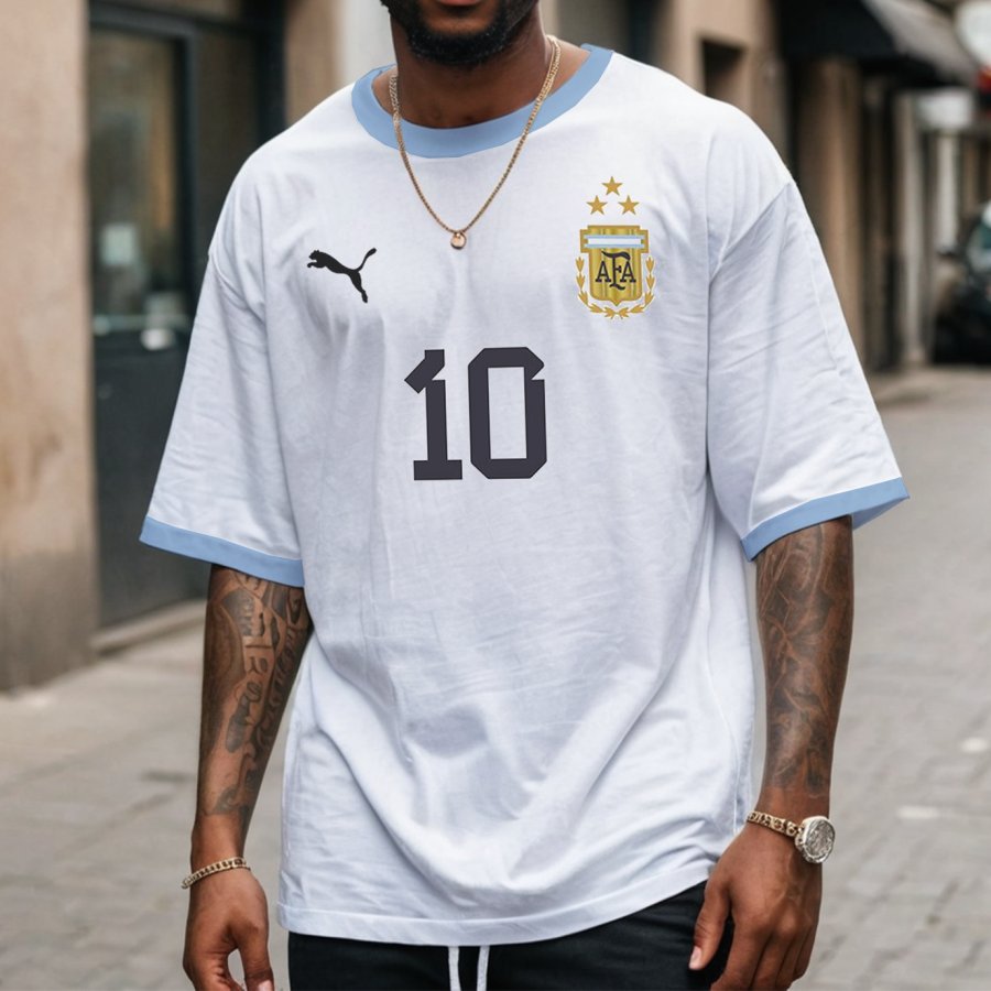 

Men's Football Race 2024 ARGENTINA Loose Short Sleeve Oversized T-Shirt