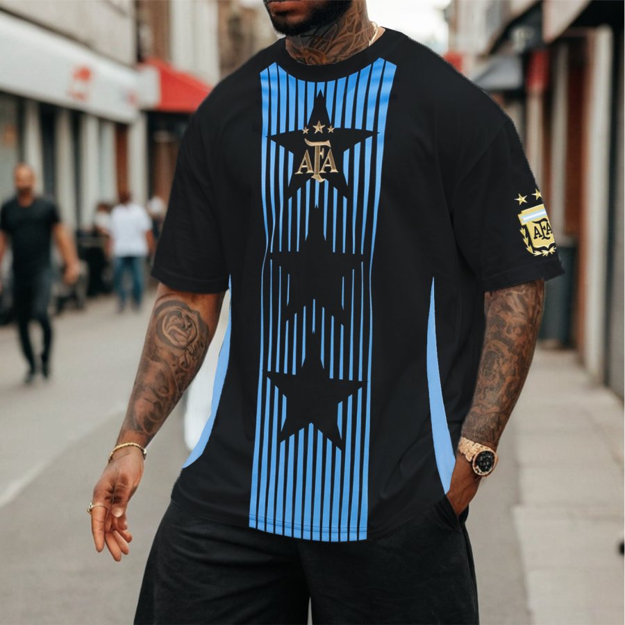 

Men's Football Race 2024 ARGENTINA Loose Short Sleeve Oversized T-Shirt