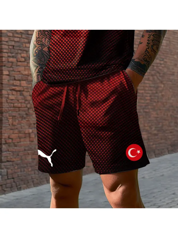 Turkey 2024 Football Race Men's Casual Shorts - Anrider.com 