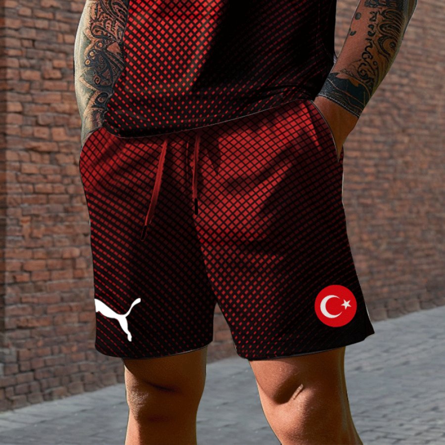 

Turkey 2024 Football Race Men's Casual Shorts