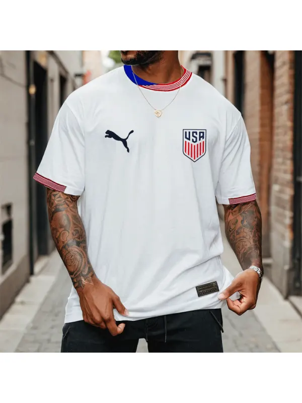 America 2024 Football Race Loose Short Sleeve Oversize T-shirt - Anrider.com 