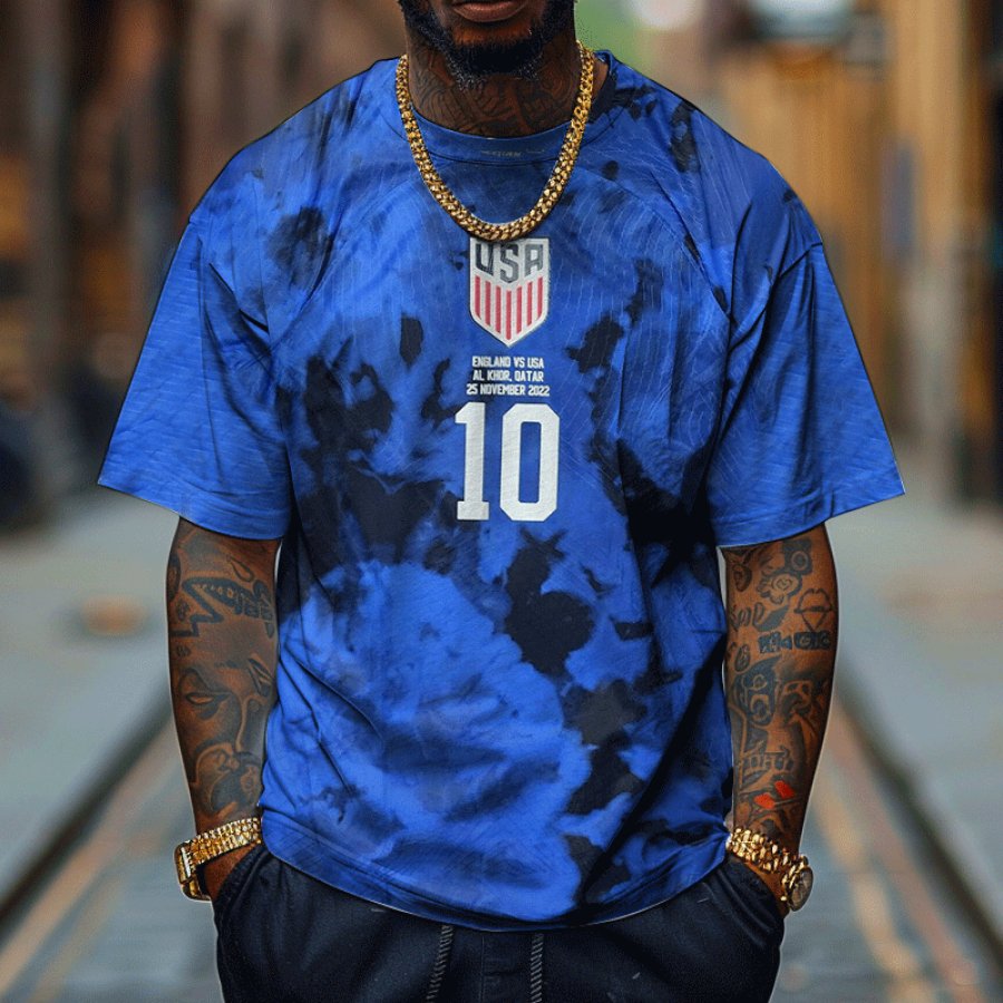 

America 2024 Football Race Christian Pulišić Loose Short Sleeve Oversize T-Shirt