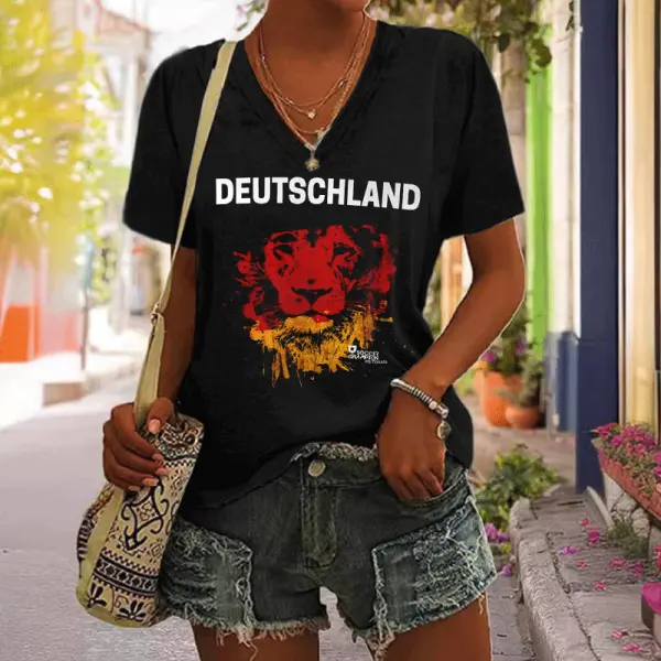 Women's Germany 2024 Football Race Casual T-Shirt - Wayrates.com 