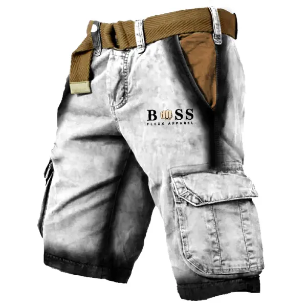 Men's Cargo Shorts Gradient Vintage Distressed Utility Outdoor Shorts - Cotosen.com