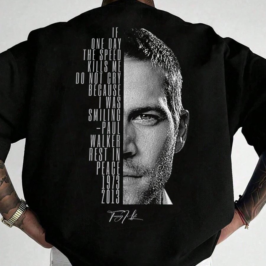 

Men's Commemorative Print Loose Short Sleeve Oversized T-Shirt