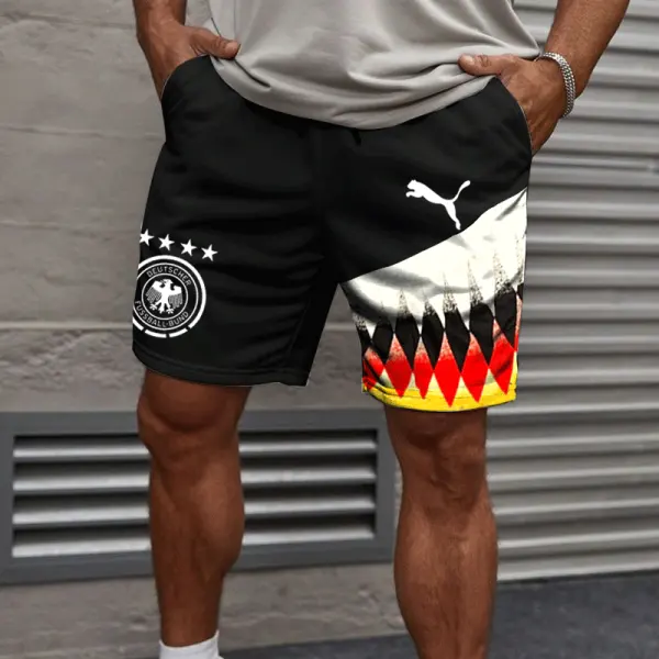 Men's Football Race 2024 Germany Loose Casual Shorts - Dozenlive.com 