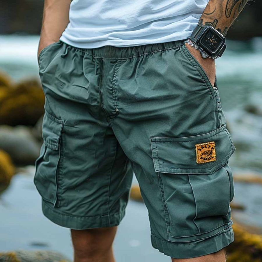 

Men's Vintage Sea Turtle Surf Cargo Shorts Beach Vacation Multi-Pocket Daily Casual Walkshort