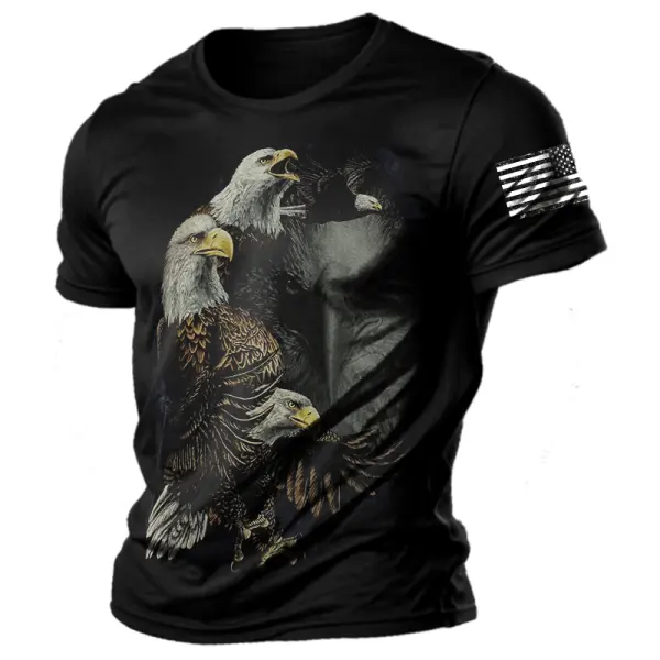 Men's American Eagle Flag Print Casual T-shirt Only $19.99 - Rabclub.com 