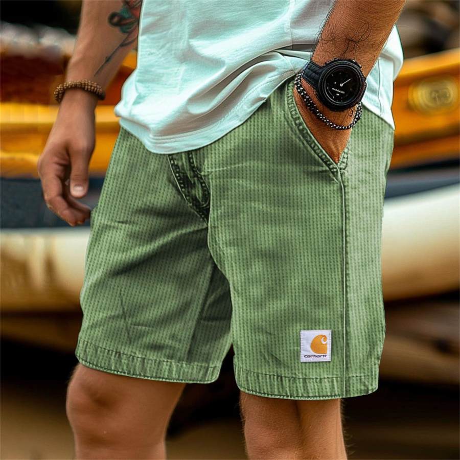 

Men's Vintage Waffle Surf Shorts Beach Vacation Daily Casual Walkshort