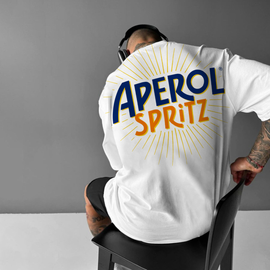 

Men's Orange Alcohol Oversized T-Shirt
