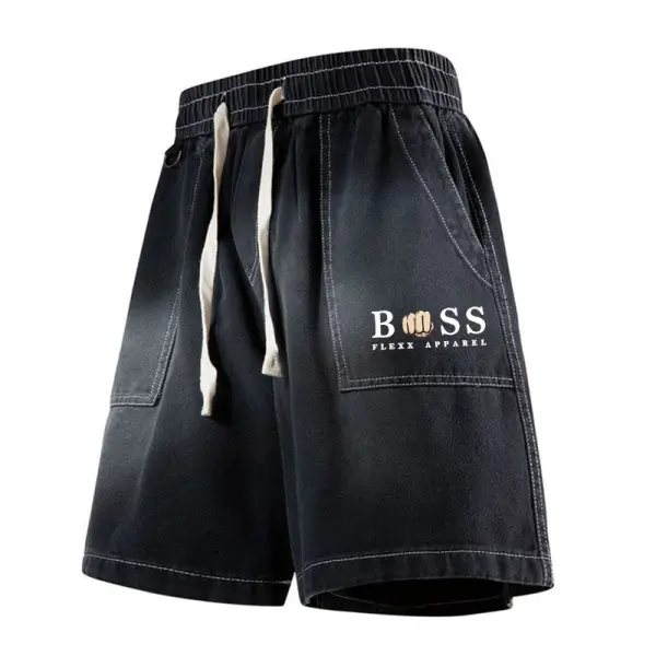 Men's Vintage Gradient Pocket Casual Elastic Drawstring Shorts - Wayrates.com 