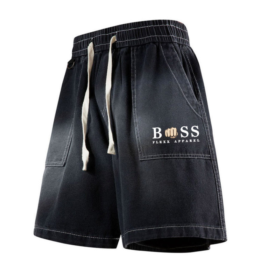 

Men's Vintage Gradient Pocket Casual Elastic Drawstring Shorts