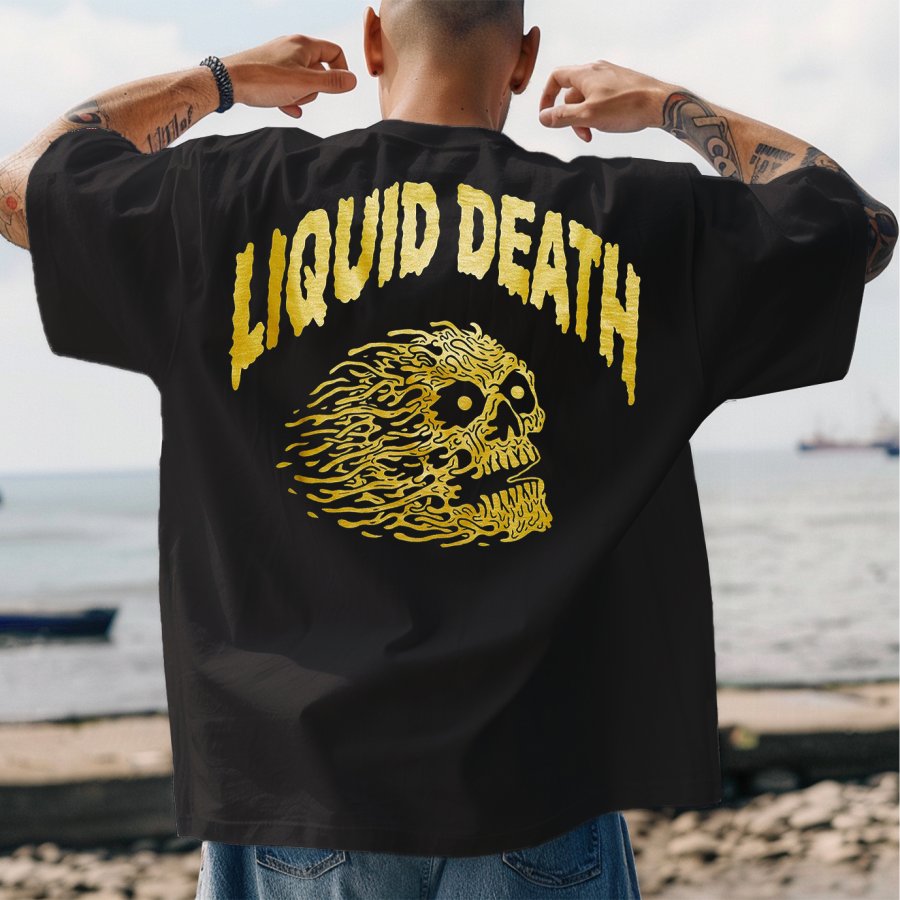 

Men's Murder Your Thirst Printed Loose Short Sleeve Oversized T-Shirt