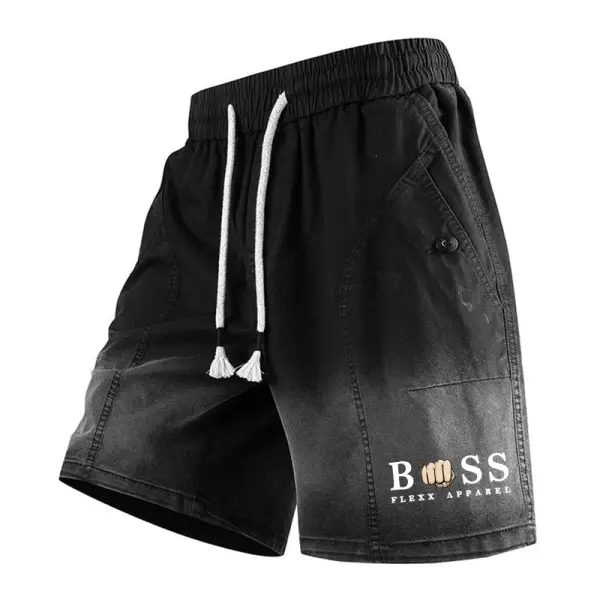 Men's Vintage Gradient Pocket Casual Elastic Drawstring Shorts - Wayrates.com 