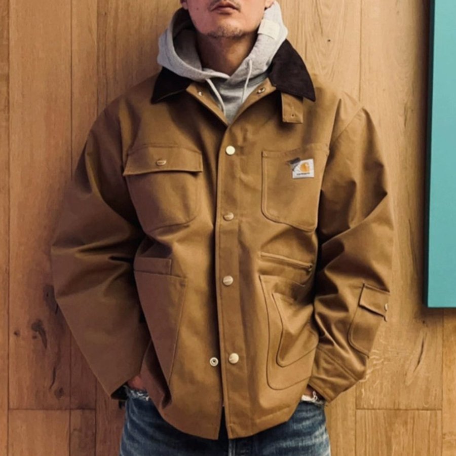 

Men's Outdoor Vintage Multi Pocket Lapel Collar Work Jacket