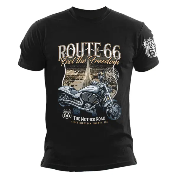 Unisex Route66 Vintage Outdoor Leisure T-shirt - Wayrates.com 