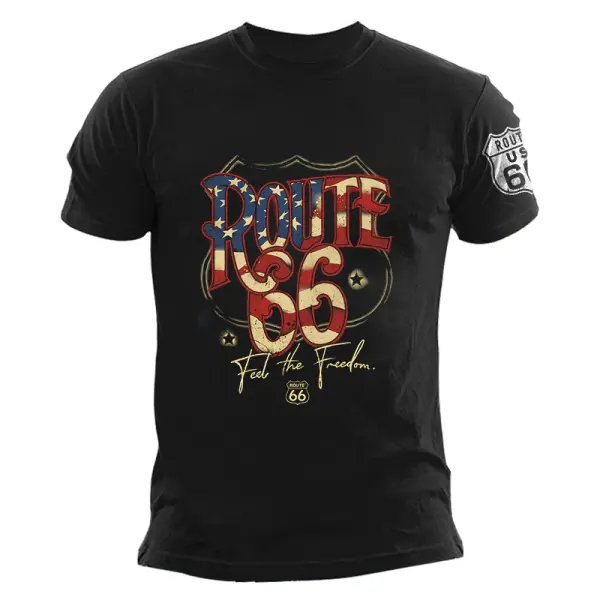 Unisex Route66 Vintage Outdoor Leisure T-shirt - Wayrates.com 