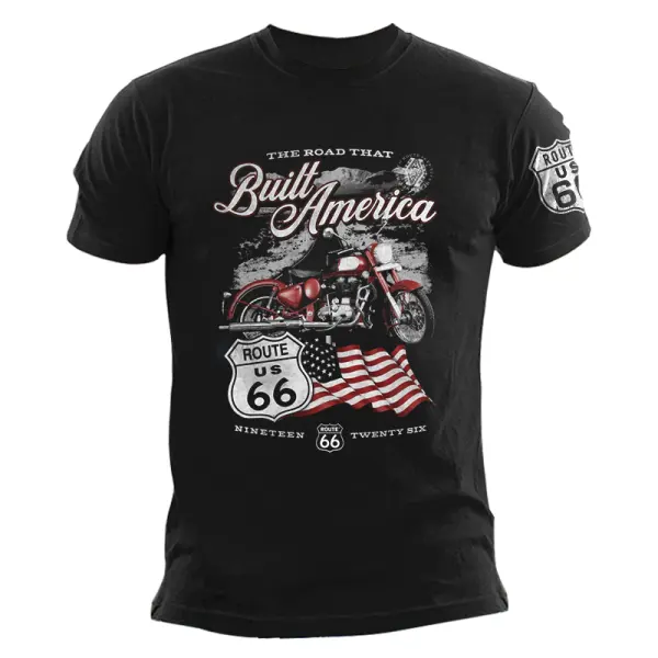 Unisex Route66 Vintage Outdoor Leisure T-shirt - Wayrates.com 